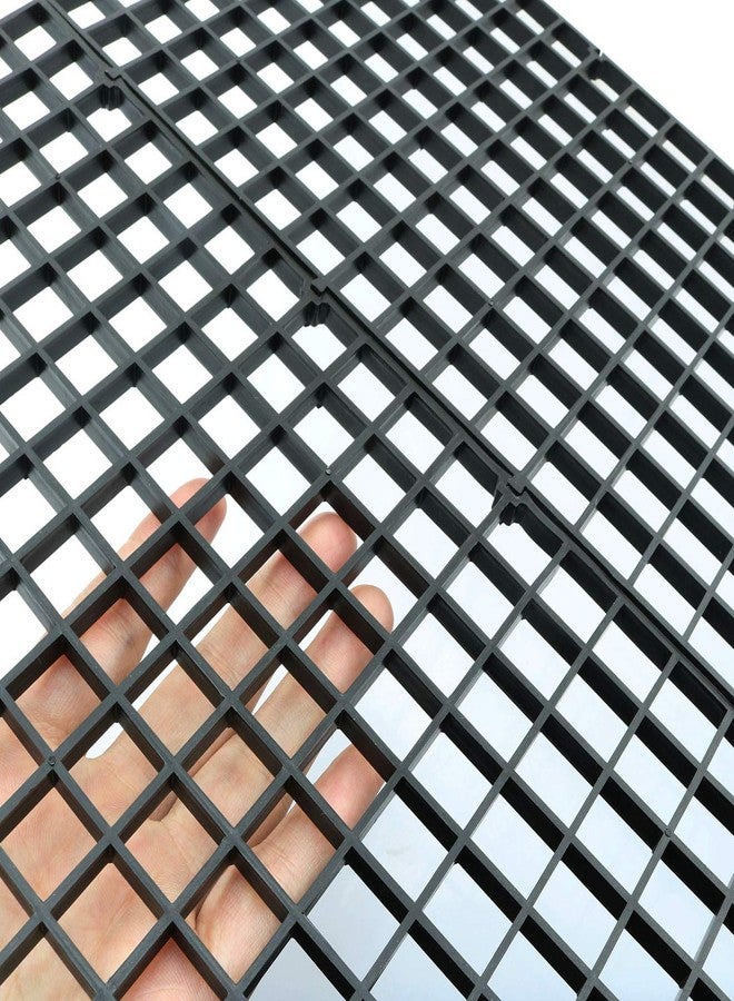 RLECS 2pcs 30cm x 15cm Plastic Grid Divider Tray Egg Crate Louvre Aquarium Fish Tank Bottom Isolation, Black - Image 3